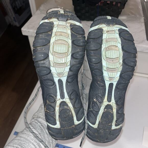 Merrell Women's Gray Blue Sneakers Hiking Shoes 7 Rugged Camping Outdoor - Picture 10 of 12